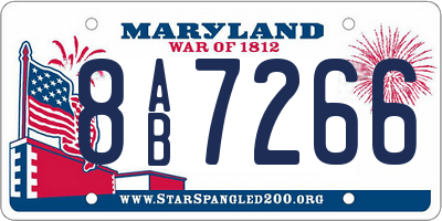 MD license plate 8AB7266