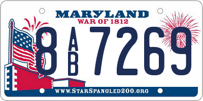 MD license plate 8AB7269