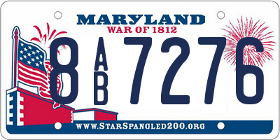 MD license plate 8AB7276