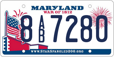 MD license plate 8AB7280
