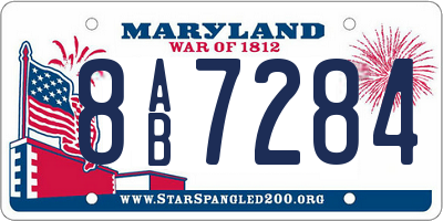 MD license plate 8AB7284