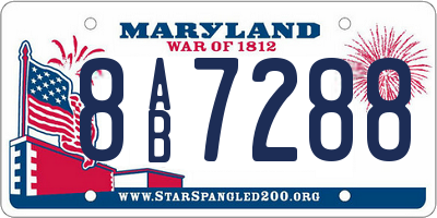 MD license plate 8AB7288