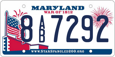 MD license plate 8AB7292