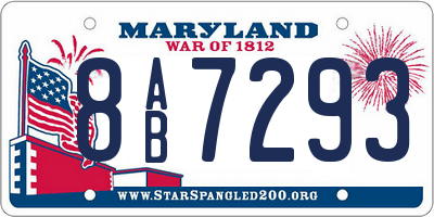 MD license plate 8AB7293