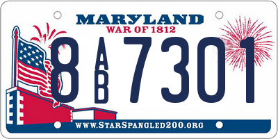 MD license plate 8AB7301