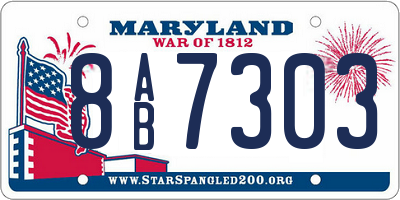 MD license plate 8AB7303