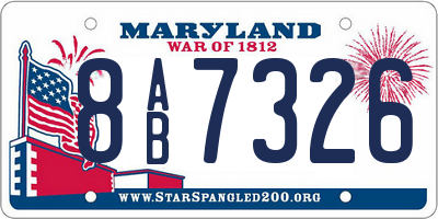 MD license plate 8AB7326