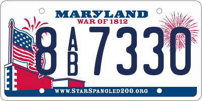 MD license plate 8AB7330