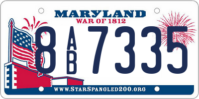 MD license plate 8AB7335