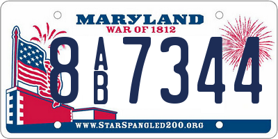 MD license plate 8AB7344