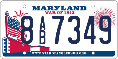 MD license plate 8AB7349