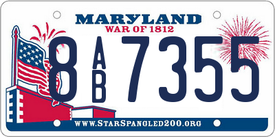 MD license plate 8AB7355