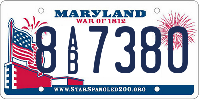 MD license plate 8AB7380