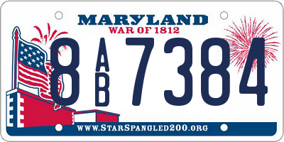 MD license plate 8AB7384