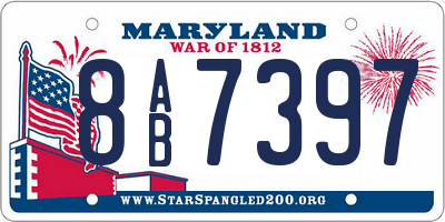 MD license plate 8AB7397