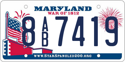 MD license plate 8AB7419