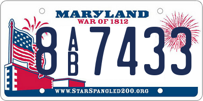 MD license plate 8AB7433