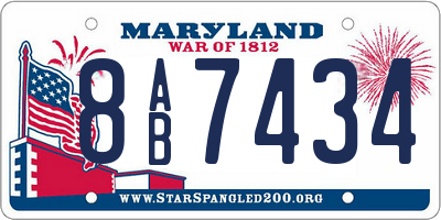 MD license plate 8AB7434