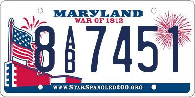 MD license plate 8AB7451