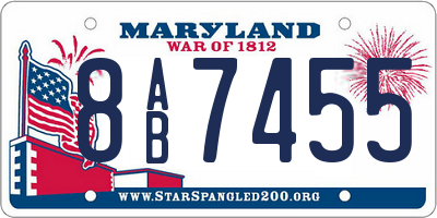 MD license plate 8AB7455