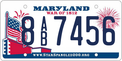MD license plate 8AB7456
