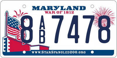 MD license plate 8AB7478