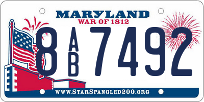 MD license plate 8AB7492