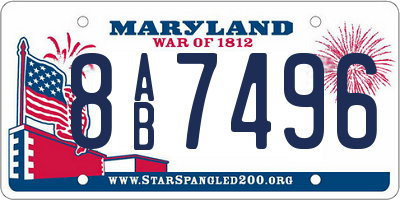 MD license plate 8AB7496