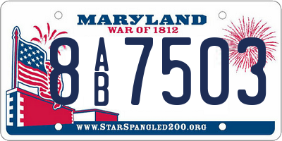 MD license plate 8AB7503
