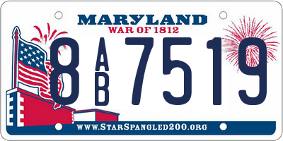 MD license plate 8AB7519