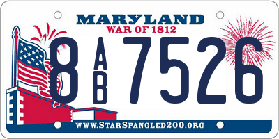 MD license plate 8AB7526