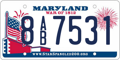 MD license plate 8AB7531