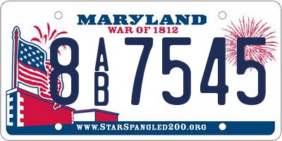 MD license plate 8AB7545