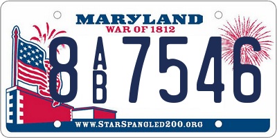 MD license plate 8AB7546