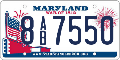 MD license plate 8AB7550