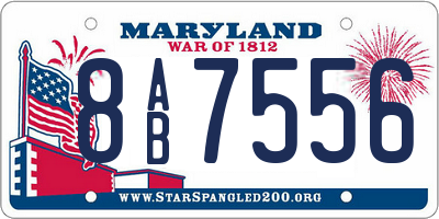 MD license plate 8AB7556