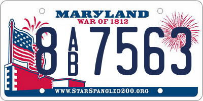MD license plate 8AB7563