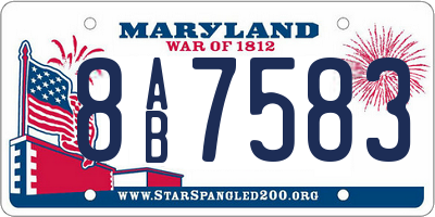 MD license plate 8AB7583
