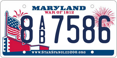 MD license plate 8AB7586