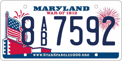 MD license plate 8AB7592