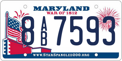 MD license plate 8AB7593