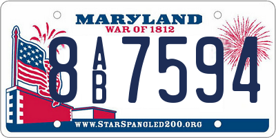 MD license plate 8AB7594