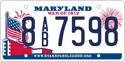 MD license plate 8AB7598