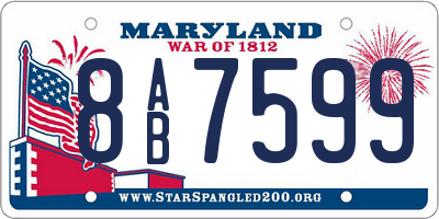 MD license plate 8AB7599