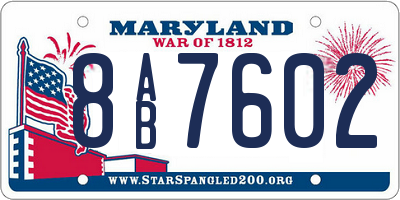 MD license plate 8AB7602