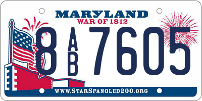 MD license plate 8AB7605