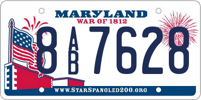 MD license plate 8AB7628