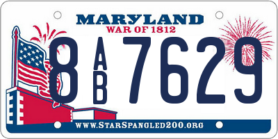 MD license plate 8AB7629