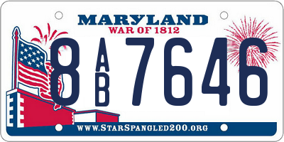 MD license plate 8AB7646