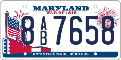MD license plate 8AB7658
